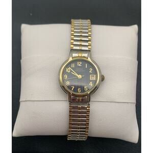 Vintage Sarah Coventry Silver And Gold Tone Stretch Band Watch